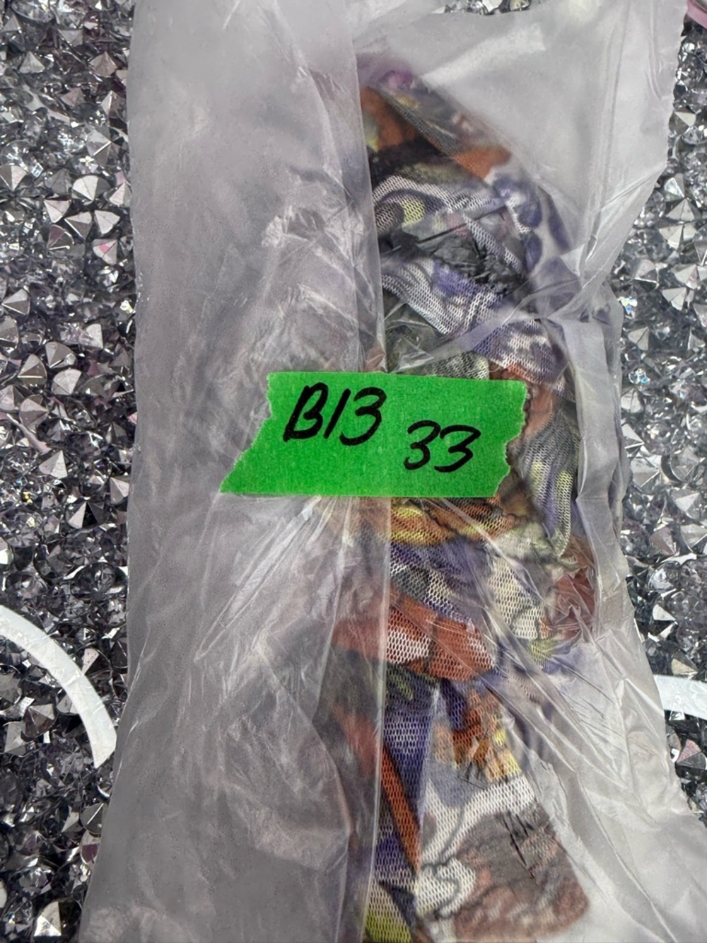 Long Sleeve mesh Floral & Dragon Print tattoo style Top - Purple, Orange, Green - Picture 12 of 12